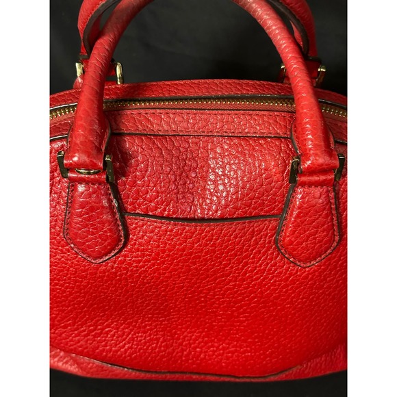 Michael Kors SMYTHE Dome Pebble Leather Satchel Shoulder Bag Chili 30T5GSOS3E - Picture 4 of 10